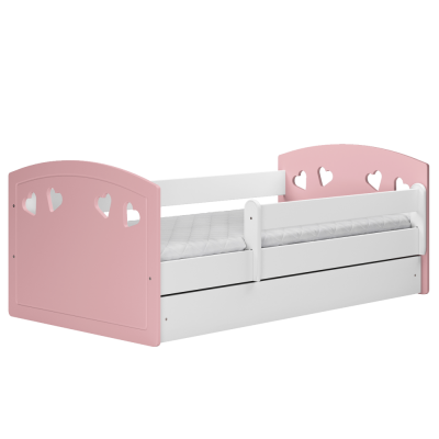 KOCOT KIDS Lit enfant &agrave; barri&egrave;re 160x80 cm avec tiroir - pivoine