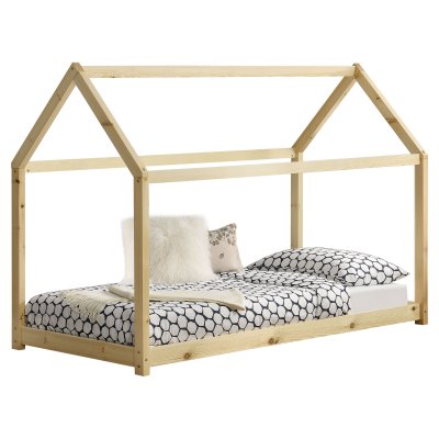 [EN.CASA] Lit Enfant Design Maison Netstal Pin 90 x 200 cm Bois Naturel 