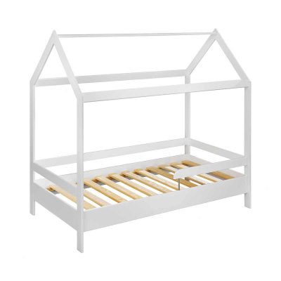 Lit enfant maison Timmy - L 164 x P 89 x H 145 cm - Blanc