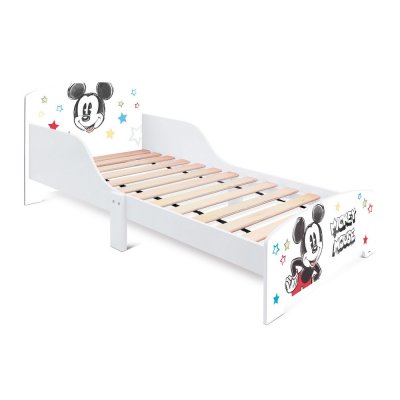 ARDITEX Lit Enfant - Mickey Vintage - Blanc - 140x70 cm - Bois Massif