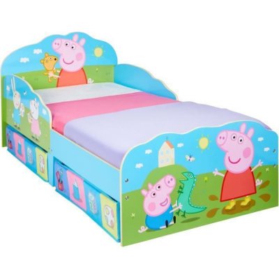 LES TENDANCES Lit enfant peppa pig famille avec tiroirs de rangement