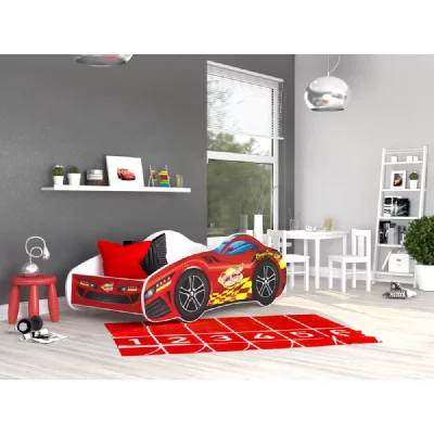 KIDS LITERIE LIT ENFANT VOITURE 01 RACING 70x140 livr&eacute; avec sommier et matelas de 7cm OFFERT.