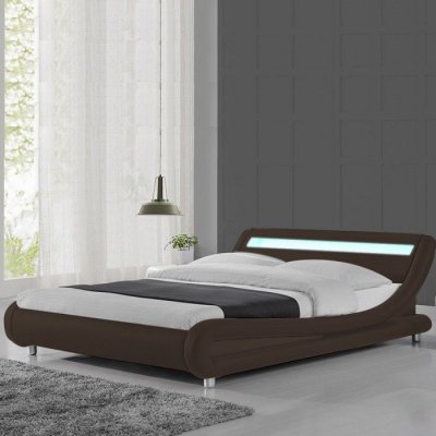 Lit led design Julio - Couleurs - Marron, Tailles - 160x200