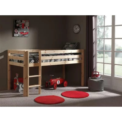 VIPACK Lit mezzanine 90x200 cm avec tente et tunnel printemps pin massif clair pino PICOHSZG10011