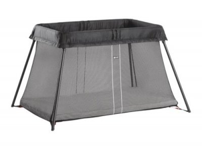 BABYBJORN Lit parapluie BabyBj&ouml;rn Light Noir + Drap housse blanc 