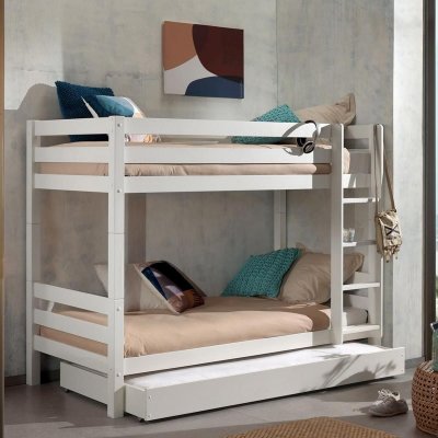VIPACK Lit superpos&eacute; blanc avec lit gigogne PICOSB16RB14