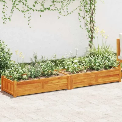 VIDAXL Lit sur&eacute;lev&eacute; de jardin Bois d'acacia 200x50x25 cm  Marron