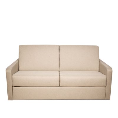 BELLECOUR LITERIE - Canap&eacute; convertible 183x100 cm tissu beige BASTILLE - Couchage 140x195 cm