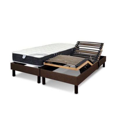 ESSENZIA ZEN Literie electrique  ensemble detente marron, classic ressorts 2x70x190 ressorts