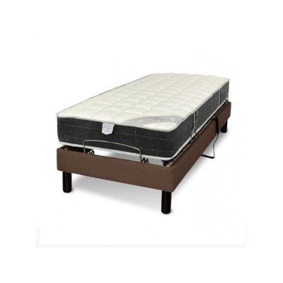 ESSENZIA ZEN Literie electrique  Ensemble DETENTE marron, Classic ressorts 80x200 Ressorts - Blanc