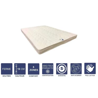GENERIQUE Literie Julien Matelas Ferme 80x190 x 10 cm - 5 Zones de Confort - Tr&egrave;s Respirant