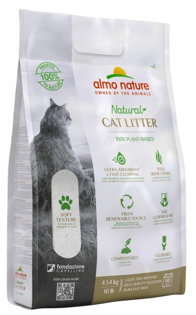 Liti&egrave;re v&eacute;g&eacute;tale CatLitter Almo Nature pour chat Sac 4,54 kg