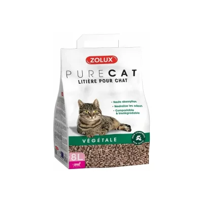 ZOLUX Liti&egrave;re v&eacute;g&eacute;tale compostable 8 litres pour chats  Multicolor
