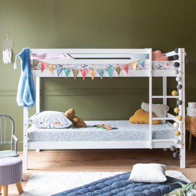 HAPPY GARDEN Lits superpos&eacute;s pour enfants 190x90cm blanc ambre - white