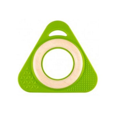LITTLE BIG THINGS  - Hochet Triangle Tri0+ vert - Bois,Caoutchouc - lbt1500203