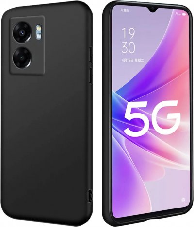 LITTLE BOUTIK  Coque Silicone Couleur Noire pour Oppo A77 5G / A57 5G
