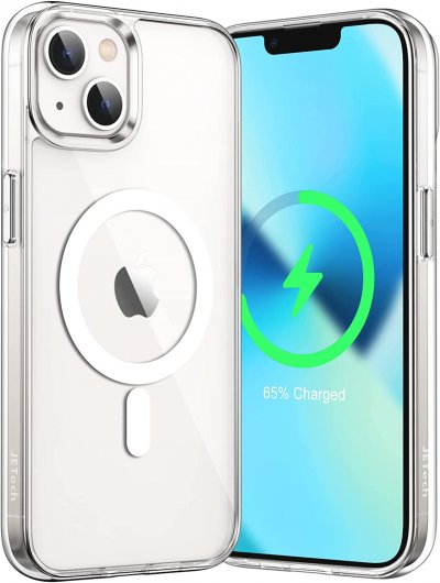 LITTLE BOUTIK  Coque Silicone Transparente Compatible Magsafe pour iPhone 13