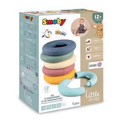 SMOBY Little  Green Tubo - Jeu d'&eacute;veil - Anneaux &agrave; emboiter