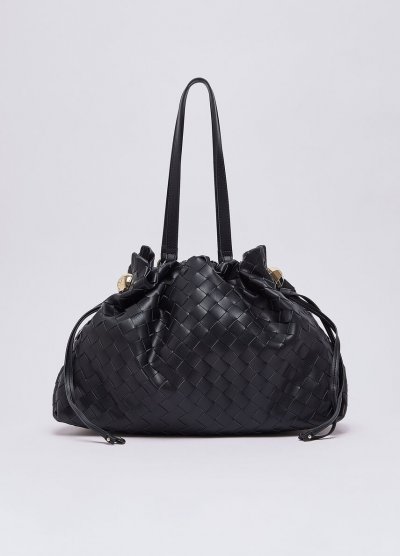 LIU JO  pour femme. AA6098-ES027 Sac &agrave; main tress&eacute; noir (OSFA), Casuel, Polyester
