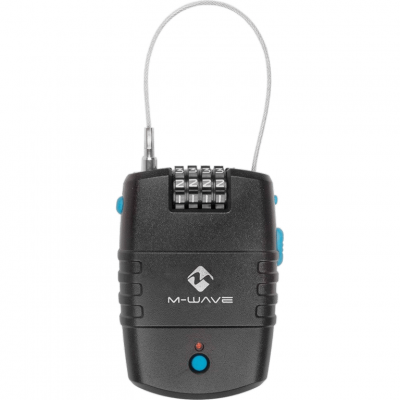 M WAVE LOCKNROL C&acirc;ble antivol noir avec alarme fermeture &agrave; combinaison