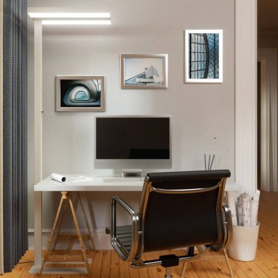 ARCCHIO Logan - lampadaire de bureau LED blanc, 4&nbsp;000&nbsp;K