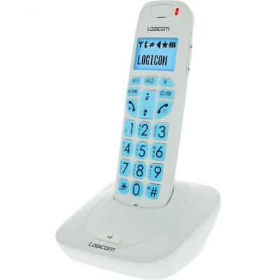 LOGICOM  Confort 155T T&eacute;l&eacute;phone Sans Fil R&eacute;pondeur Blanc Senior