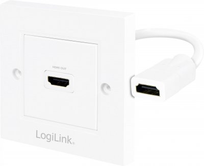 2DIRECT LogiLink AH0014 Adaptateur HDMI WALL PLATE, HDMI 1 port Blanc