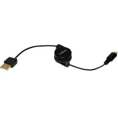 LOGILINK  CU0090 c&acirc;ble USB 0,75 m USB 2.0 USB A Micro-USB B Noir