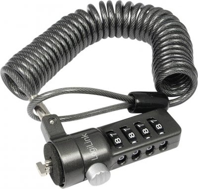 LOGILINK  Laptop Anti-theft lock - C&acirc;ble de s&eacute;curit&eacute; - noir - 1.8 m
