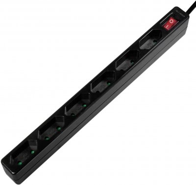 LOGILINK  LPS232B Multiprise avec interrupteur 6 prises noir fiche Euro