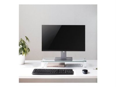 2DIRECT Logilink support de moniteur, acier/verre, blanc