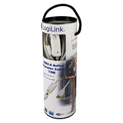 LOGILINK  UA0092 C&acirc;ble USB 2.0 avec r&eacute;p&eacute;teur 12 m Blanc