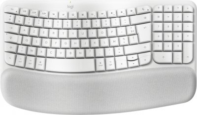 LOGITECH  Clavier ergonomique sans fil Azerty  Wave Keys pour Mac Bluetooth Blanc