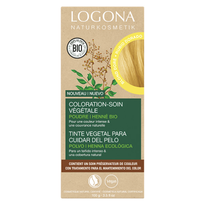 LOGONA  Colorant V&eacute;g&eacute;tal Blond Dor&eacute; Lot de 2 x 50 gr Blond dor&eacute;
