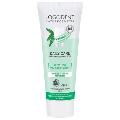 LOGONA  - Dentifrice Fluor Daily Care Extra Frais Menthe Poivr&eacute;e
