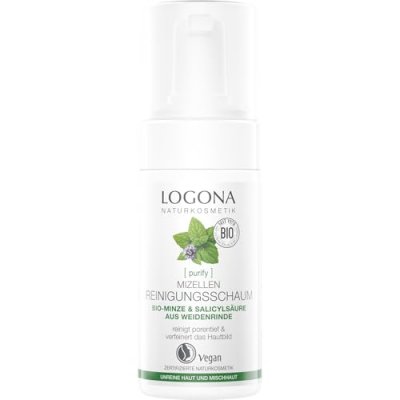 LOGONA  - Mousse Nettoy. Menthe Bio Acide Salicyl, 100ml D&eacute;maquillants