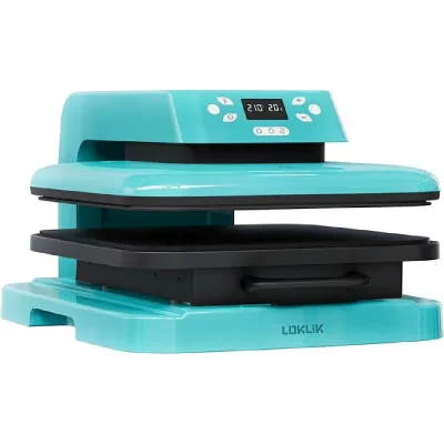 LOKLIK  Auto Heat Press Bleu Presse Chauffante Compacte Thermocollante Impression Textile