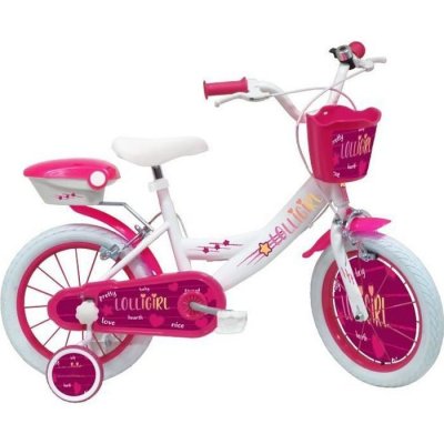  Lolli Girl V&eacute;lo Enfant 16'' Fille norm&eacute; pour la Route, Blanc et Rose Fushia