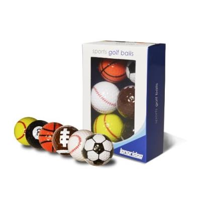 LONGRIDGE  Balles de Golf Nouveaut&eacute; - Multisports (Lot de 6)