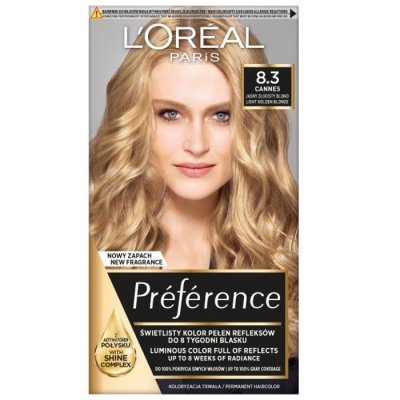 L OREAL PARIS LOreal Paris Pr&eacute;f&eacute;rence Coloration pour Cheveux 8.3 Cannes