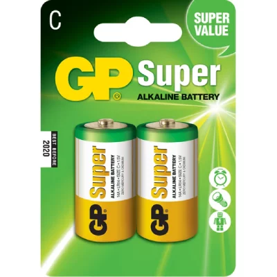 GP BATTERIES Lot 2 piles Alcalines LR14 - GP SUPER