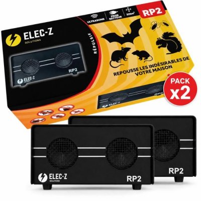 SATENCO LOT 2 x RP2 R&eacute;pulsif Ultrasons Anti Rongeurs Rats Souris Chauve Souris Puces Tiques Araign&eacute;es sur 32 