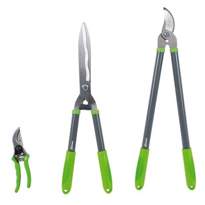 RIBIMEX Lot 3 outils de jardinage coupants : secateur 8 + cisaille haies + coupe branches