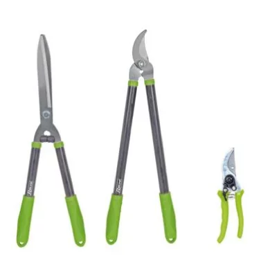 RIBIMEX Lot 3 outils de jardinage coupants : secateur 8 + cisaille haies + coupe branches