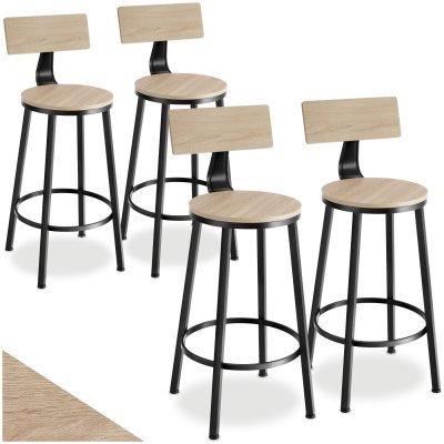 Lot 4 tabourets de bar industriels dossier color industrial light acier