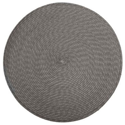 TOILINUX Lot 6X Set de Table Tress&eacute; Rond - Diam. 38 cm - Gris