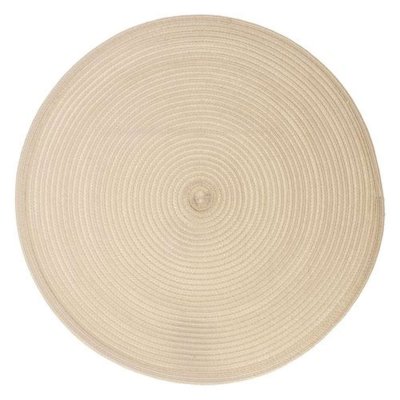 TOILINUX Lot 6x Set de table tress&eacute; rond Oscar - Diam. 38 cm - Beige
