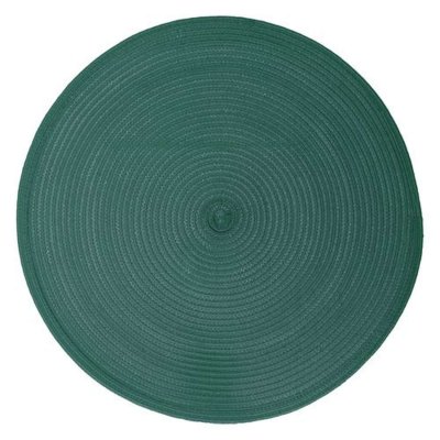 SECRET DE GOURMET Lot 6x Set de table tress&eacute; rond Oscar - Diam. 38 cm - Vert &eacute;meraude
