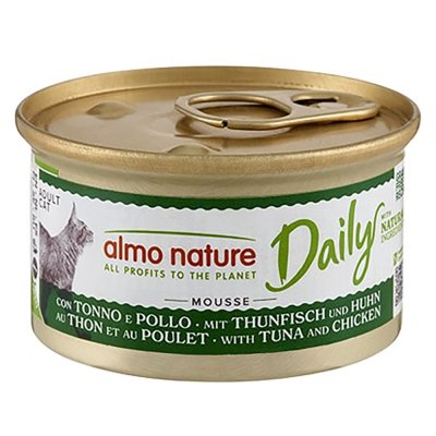 ALMO NATURE DAILY Lot  24 x 85 g pour chat - mousse au thon & poulet
