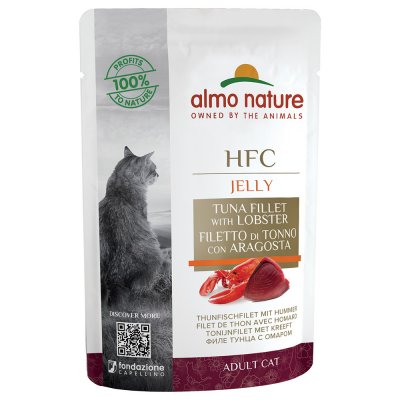 ALMO NATURE HFC Lot  Jelly 24 x 55 g pour chat - filets de thon, homard
